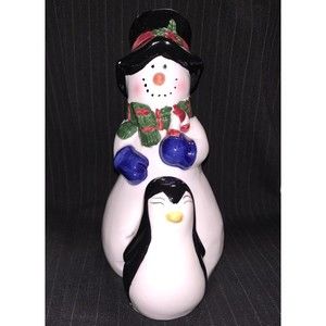 SNOWMAN PENGUIN SALT PEPPER SHAKERS Winter Christmas